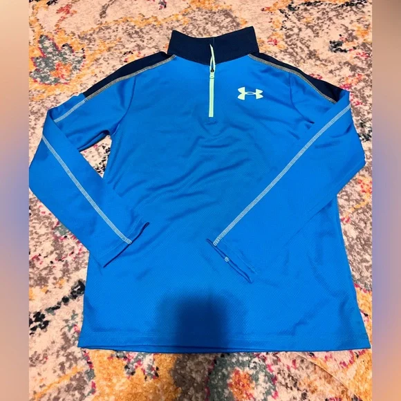 Under Armour Navy and Light Blue Athletic Shirt youth boys - Picture 1 of 3